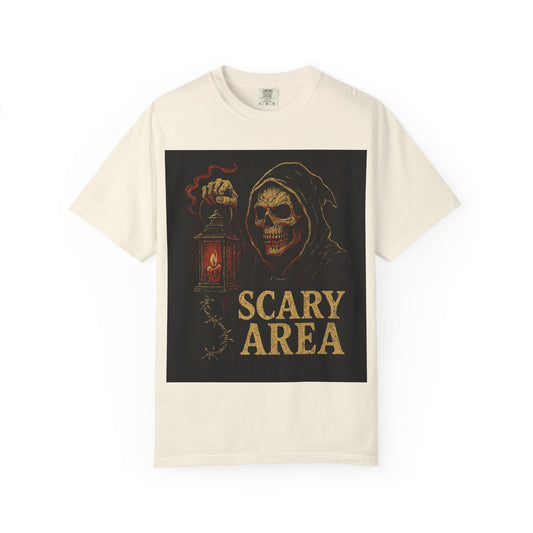 Scary Area T-Shirt — Grim Reaper Lantern Halloween Tee