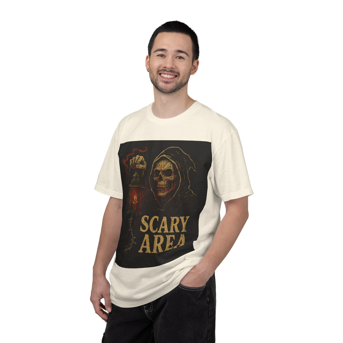 Scary Area T-Shirt — Grim Reaper Lantern Halloween Tee