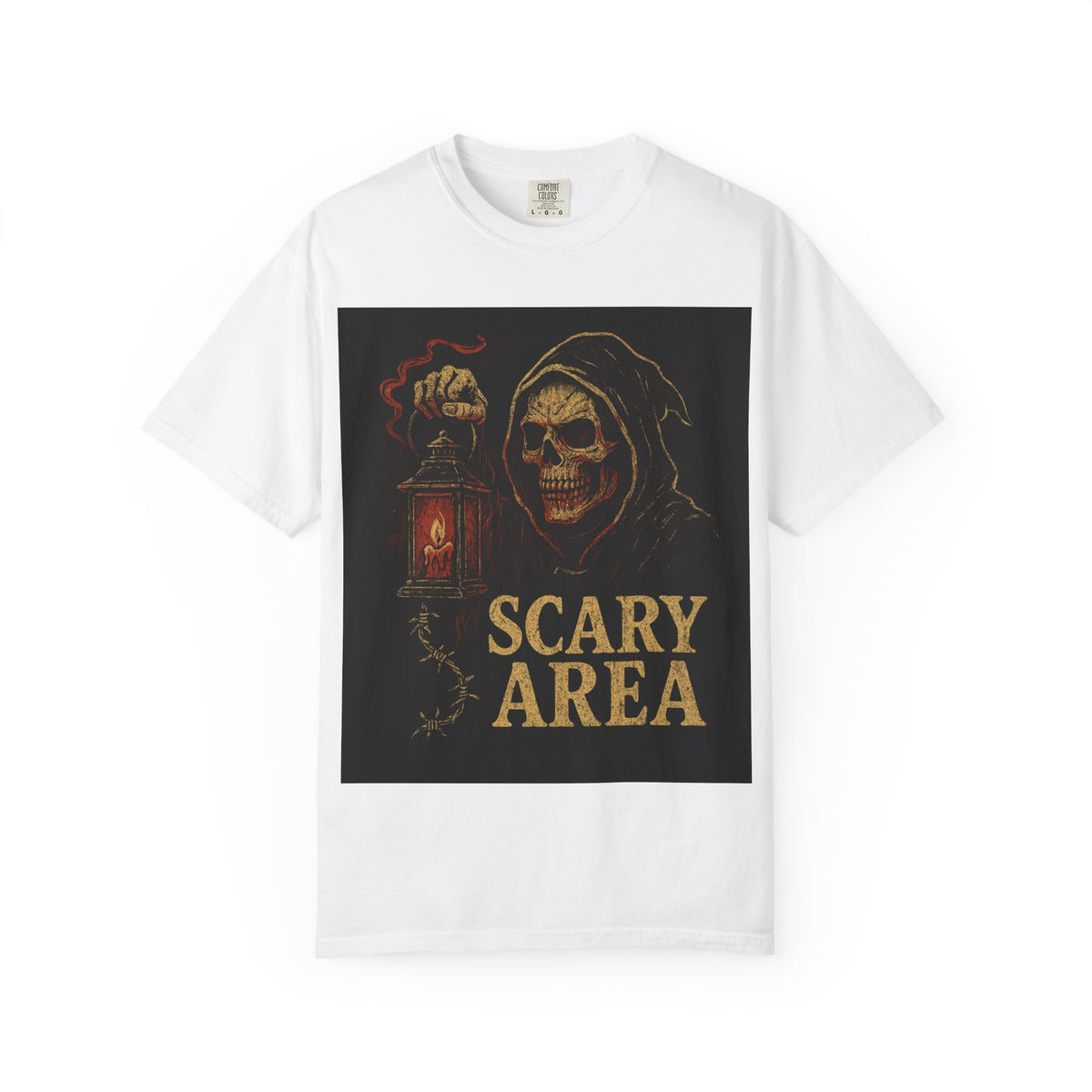 Scary Area T-Shirt — Grim Reaper Lantern Halloween Tee