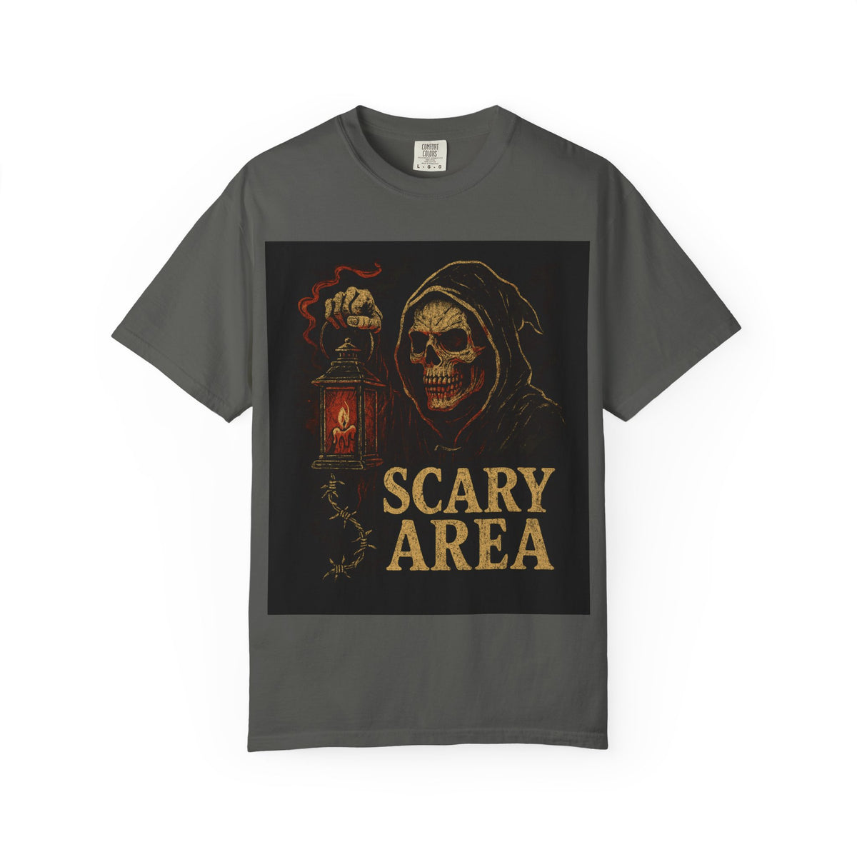 Scary Area T-Shirt — Grim Reaper Lantern Halloween Tee