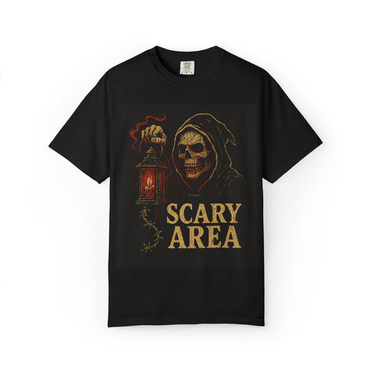 Scary Area T-Shirt — Grim Reaper Lantern Halloween Tee